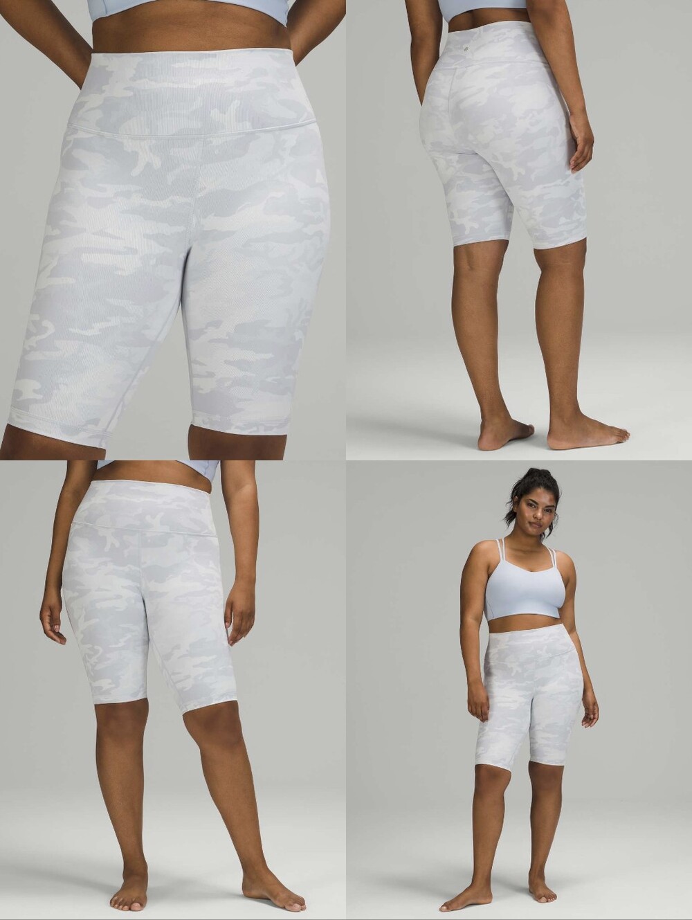 Lululemon Wunder Under Bike Short 10"  Camo Jacquard Alpine White NWOT SZ 0